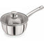 Stainless Steel Sandwich Base Dlx Sauce Pan with Glass Lid