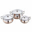 Stainless Steel Cookware Set 3pcs Copper Dish Line Bottom