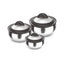 Milton Stainless Steel Casserole with Glass Lid - Set of 3