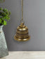 CraftVatika Gold-Toned Brass Hanging Bell with Attached Chain & Hook