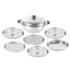 Cello Stainless Steel Induction Base Idli Cooker (Idly Maker) And Multi Kadhai With 6 Plates
