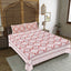 Rudra Bazaar Peach 210 TC Cotton Double King Bedsheet With 2 Pillow Covers