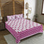 Rudra Bazaar Pink 210 TC Cotton Double King Bedsheet With 2 Pillow Covers