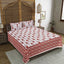 Rudra Bazaar Rust 210 TC Cotton Double King Bedsheet With 2 Pillow Covers