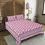 Rudra Bazaar Pink 210 TC Cotton Double King Bedsheet With 2 Pillow Covers