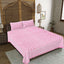 Rudra Bazaar Pink 210 TC Cotton Double King Bedsheet With 2 Pillow Covers