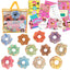 The Small Wonderland Pretend Play Donut Shop Set – 12 Colorful Fabric Donuts with Play Menu, ATM Cards, Money, and Shop Poster