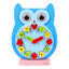 Matoyi Wooden Colorful Owl Clock With Magnetic Blocks