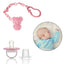 Safe-O-Kid Animal Design Silicone Pacifier/Soother With Holder Chain And Clip, Pink