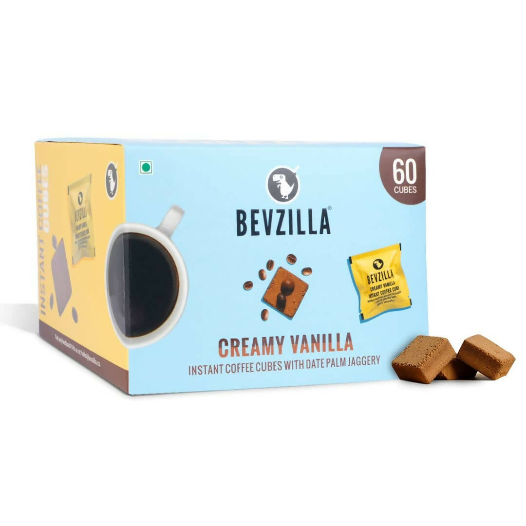 Bevzilla Instant Coffee Cubes Pack with Organic Date Palm Jaggery - Creamy Vanilla