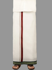 Men Devotional Dhoti Brindhavan Kora(4 Way Dhoti )