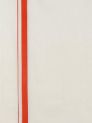 Men Orange Fancy Border Kora Dhoti Lark SPL LS04