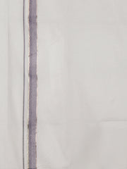 Men Purple Fancy Jari Border Single Dhoti HJF01