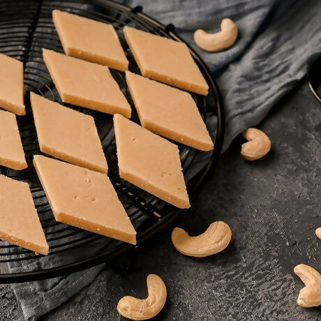 Vellanki Foods Kaju Burfi | Delicious Indian Sweets | Homemade Kaju Burfi Sweets Main Image