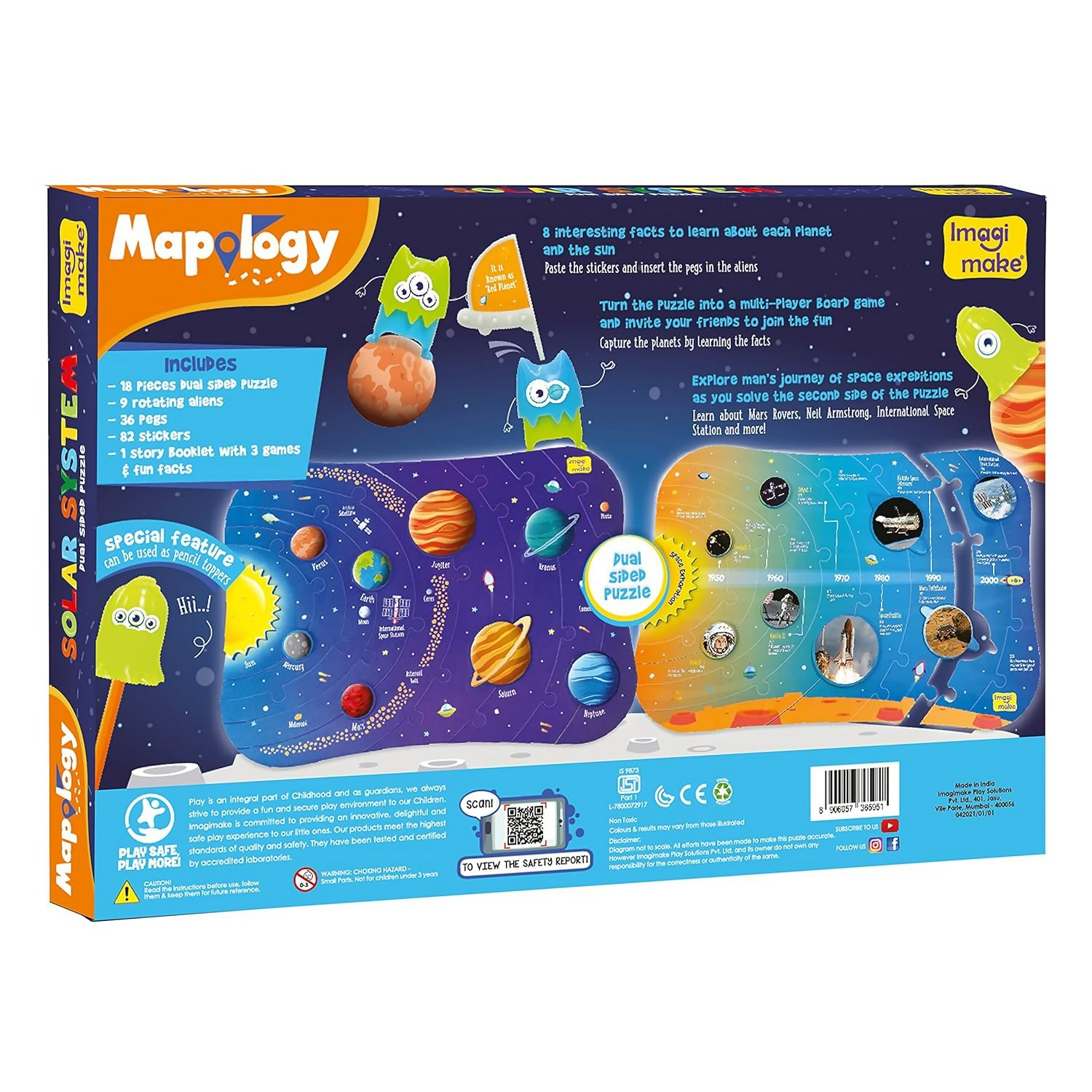 Imagimake Mapology Solar System Puzzle - Learning Aid And Educational Toy - For Kids Age 4 And Above (Solar System)
