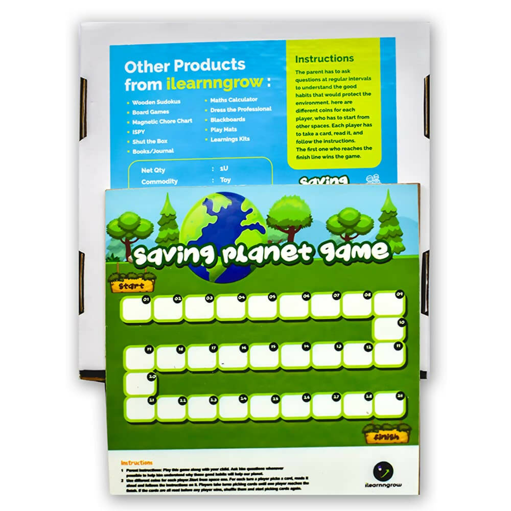ilearnngrow Saving The Planet Board Game (Size: 10x10x1) Made by MDF Board Game for 3 - 10 years