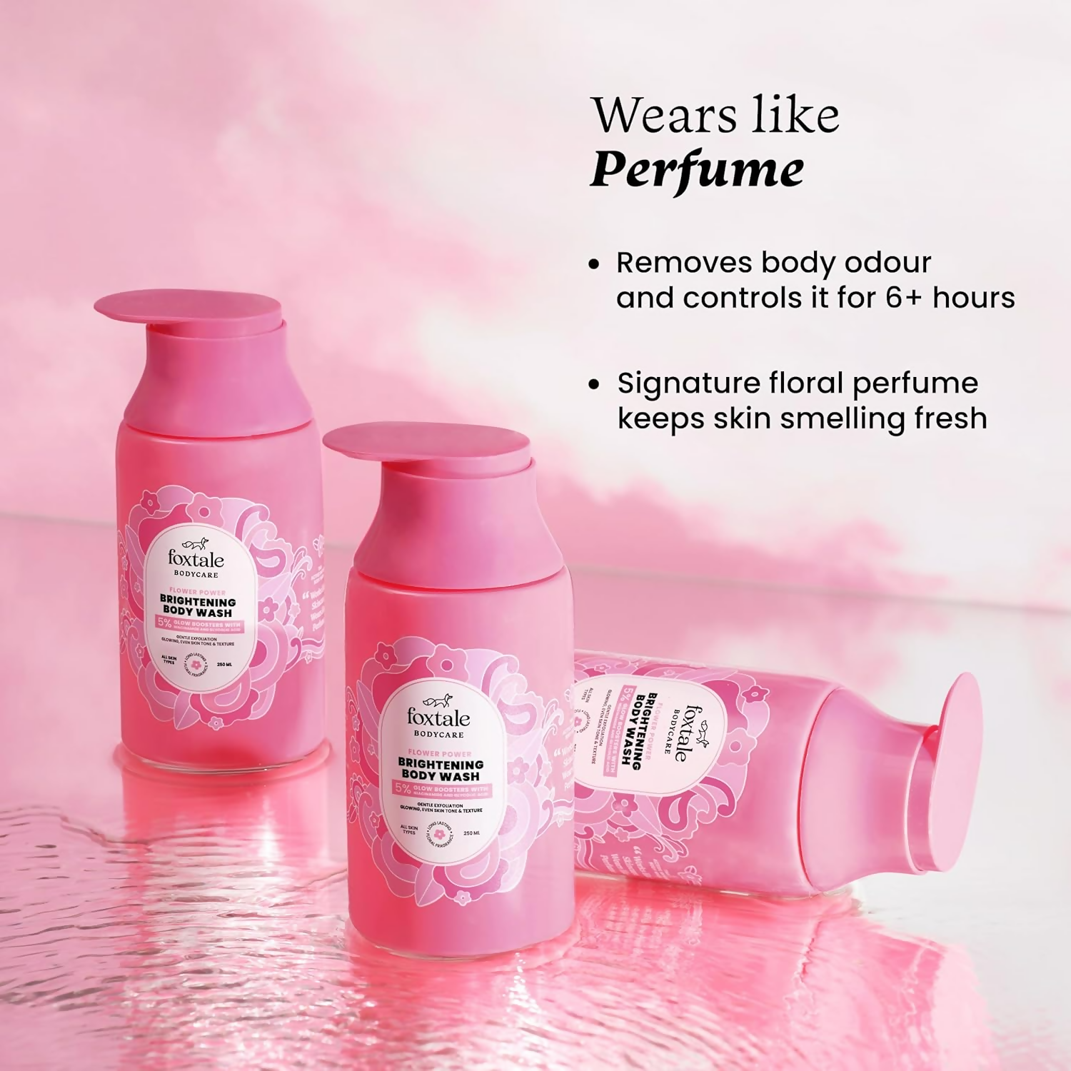 Foxtale Brightening Body Wash Glycolic Acid & Niacinamide For Glowing Skin