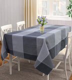 Airwill 100% Cotton Checkered Pattern 4 Seater Square Table Cover - Black & Grey