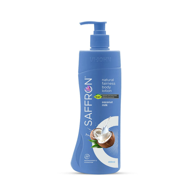 VI-JOHN Saffron Natural Fairness Body Lotion Coconut Milk Deep Hydration & Radiant Glow For All Skin Types Hover Image