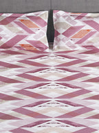 Story@home Arena Pink & White Geometric Printed 180 TC Bedsheet & Pillow Covers