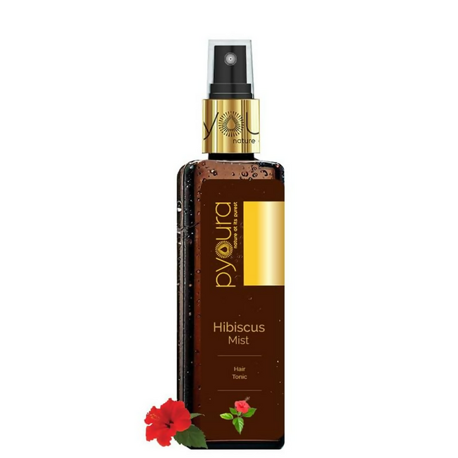 Pyoura Hibiscus Hair Mist Spray For Itchy Dry Scalp & Dandruff Non-Oily Heat Protection Hair Mist Tonic Supports Hair Growth Hover Image