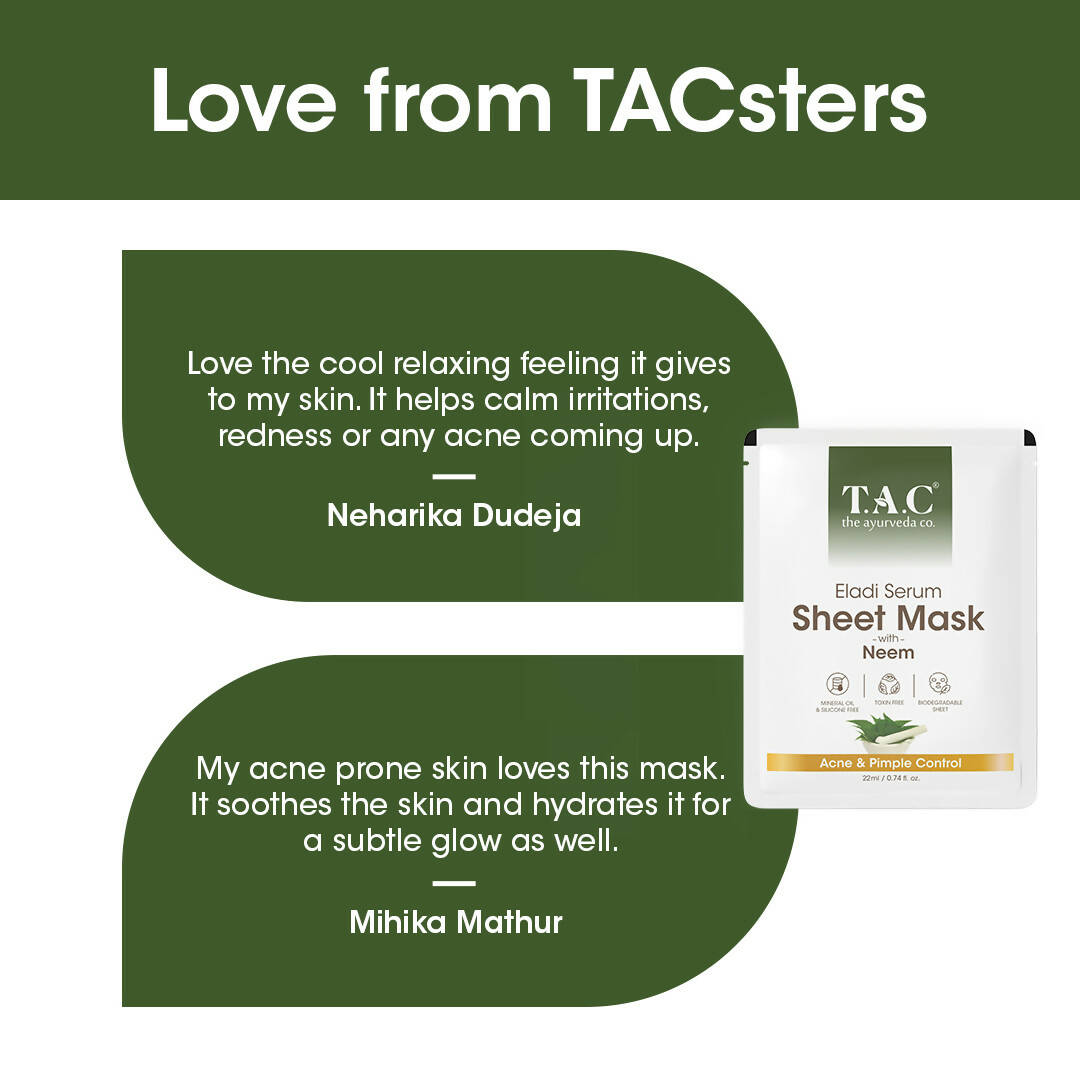 TAC - The Ayurveda Co. Eladi Serum Sheet Mask with Neem
