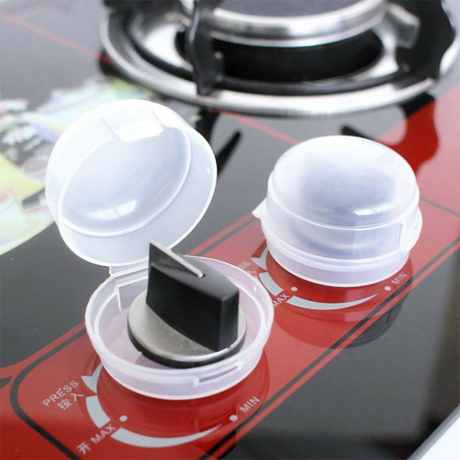 Safe-O-Kid Gas Stove Knobs Translucent Guards for Indoor Baby Safety Set of 2 Pcs Hover Image