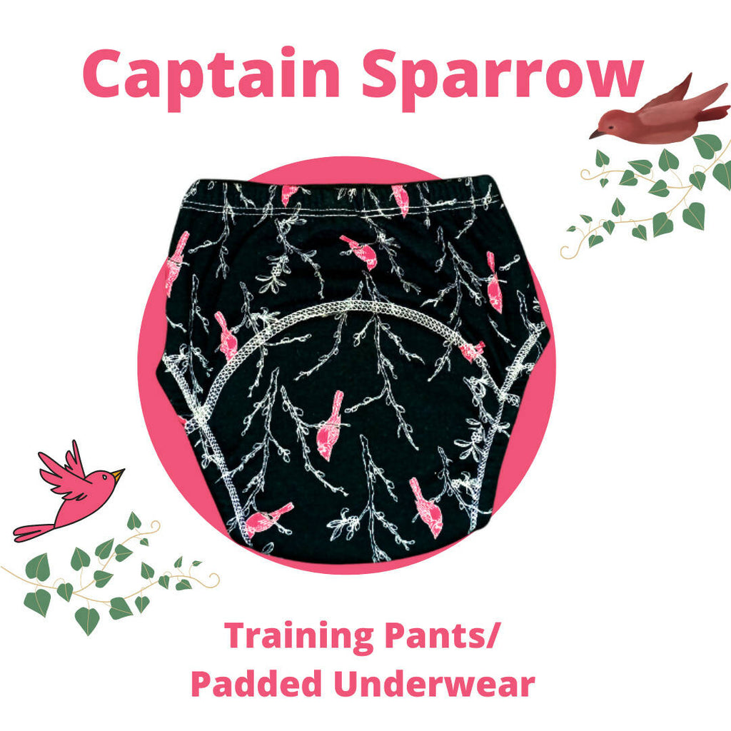 Kindermum Cotton Padded Pull Up Training Pants/ Padded Underwear For Kids Rugby Sparrow-Set of 2 Pcs