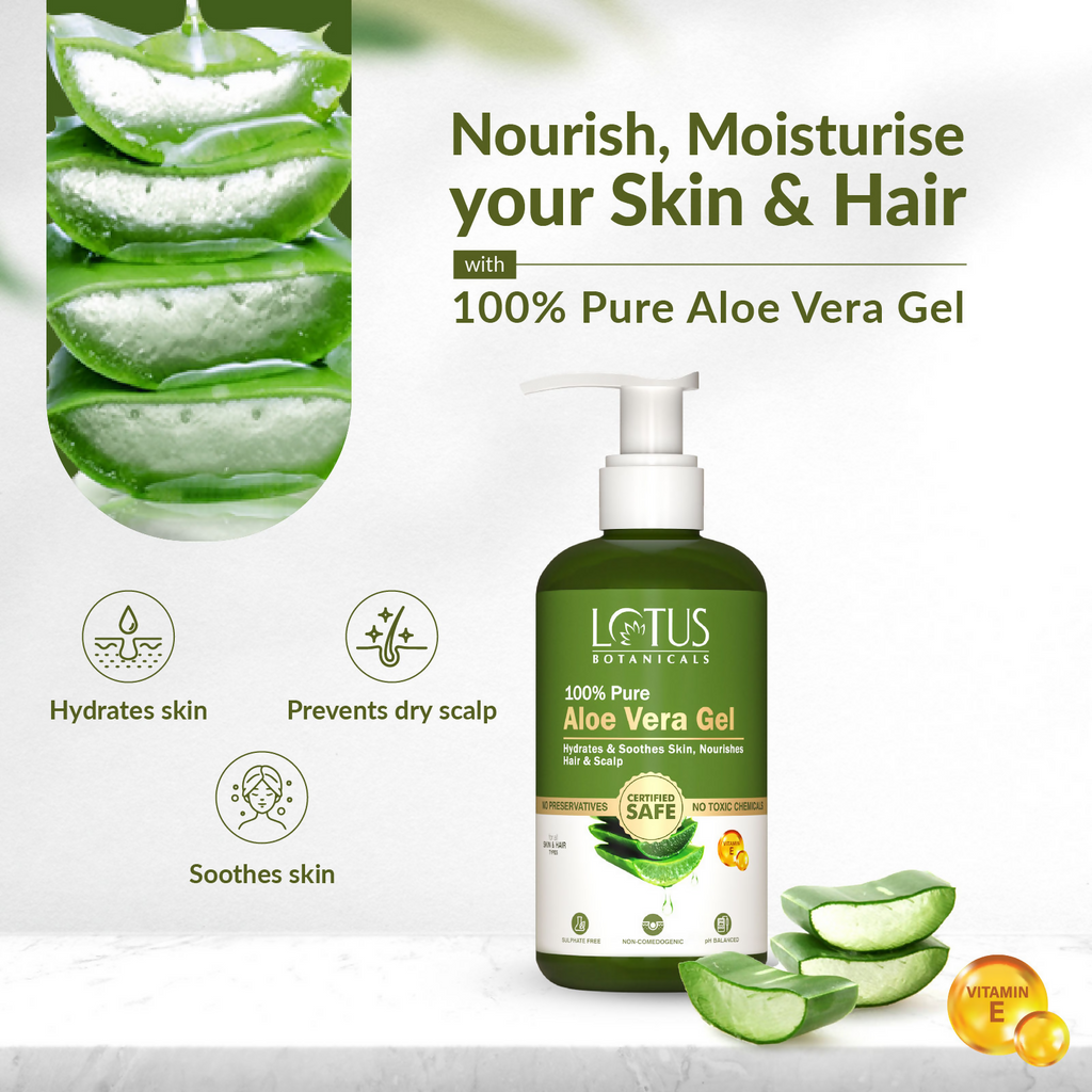 Lotus Botanicals 100% Pure Aloe Vera Gel With Vitamin E