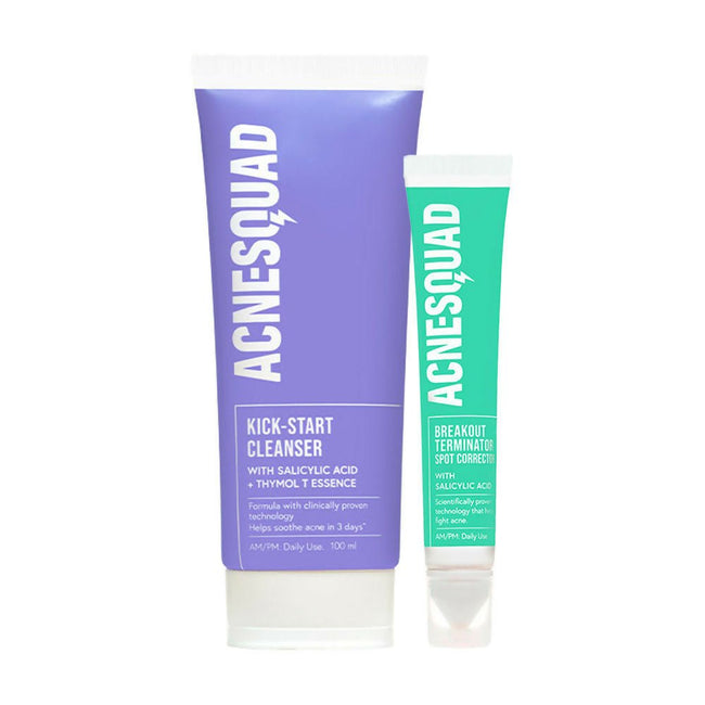 Acne Squad Salicylic Acid Cleanser & Active Acne Spot Corrector Combo Hover Image
