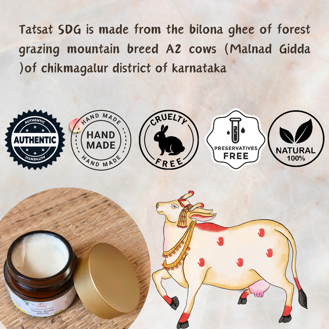 Tatsat Shata Dhauta Ghrita -100 Times Washed Desi Cow A2 Ghee moisturizing cream. Anti-Aging, Removes Stretch Marks & Wrinkles Main Image
