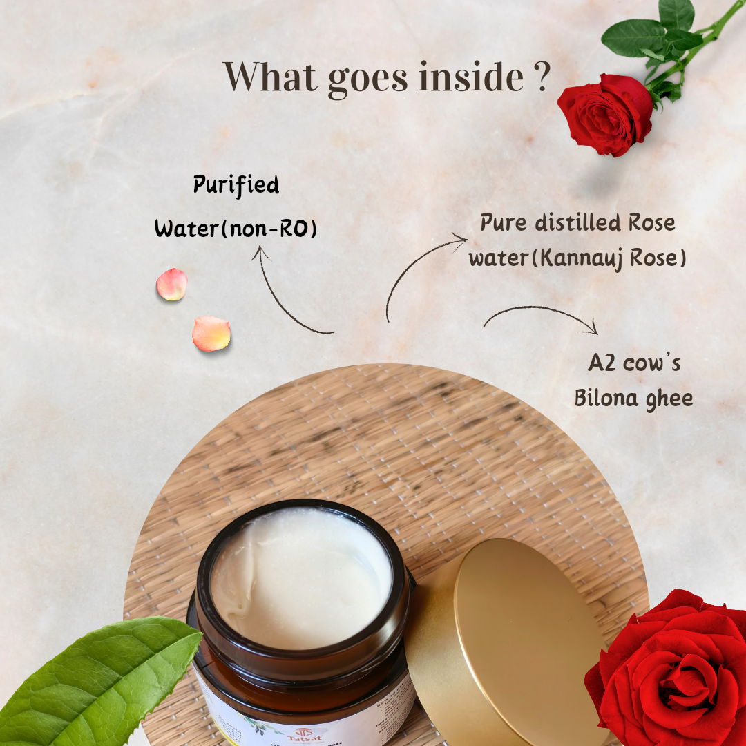 Tatsat Shata Dhauta Ghrita -100 Times Washed Desi Cow A2 Ghee moisturizing cream. Anti-Aging, Removes Stretch Marks & Wrinkles