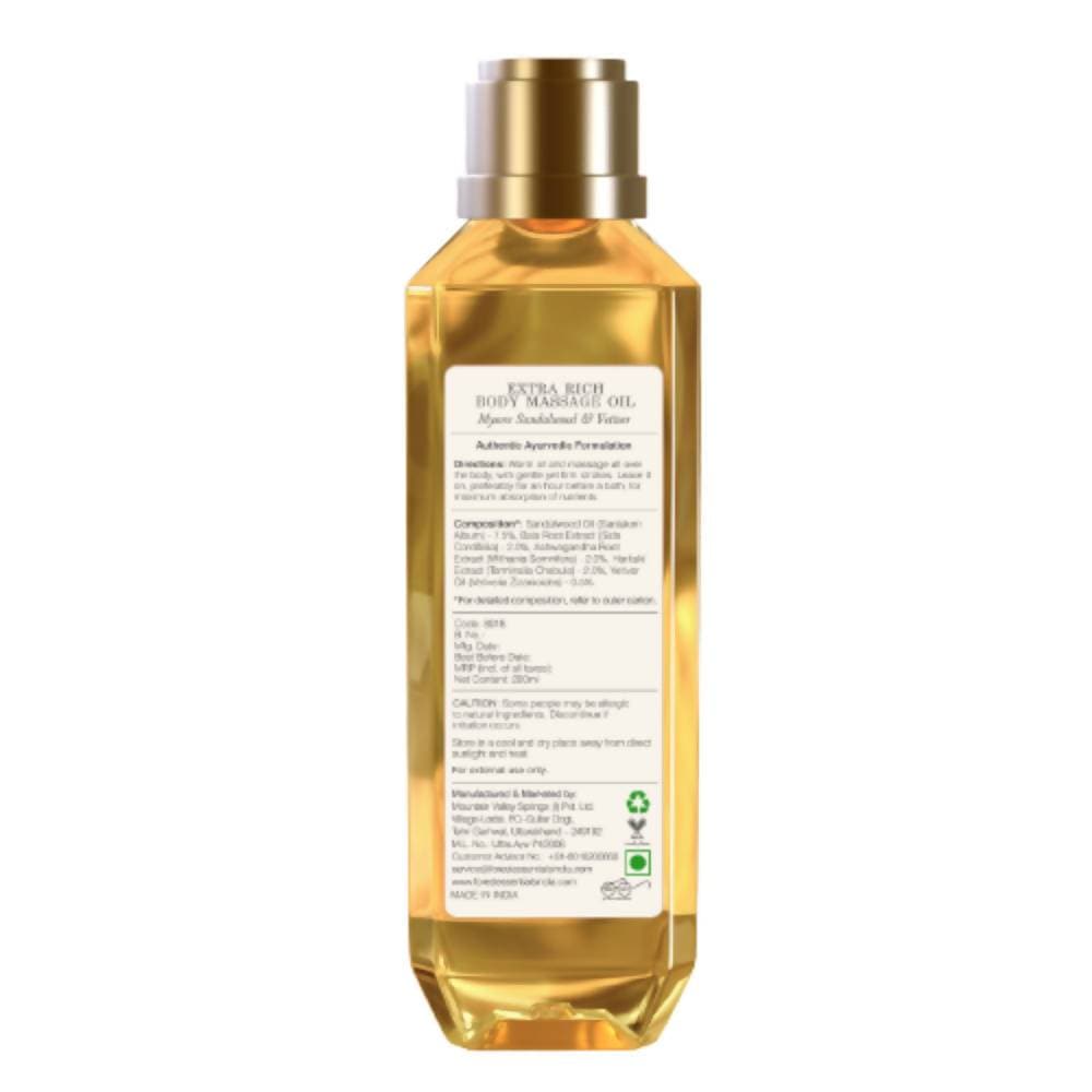 Forest Essentials Extra Rich Body Massage Oil Mysore Sandalwood & Vetiver