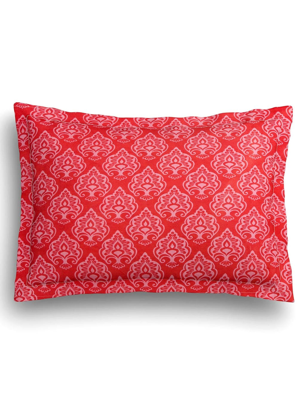 SEJ by Nisha Gupta Red Printed 180 TC Cotton Double Bedsheet with 2 Pillow Covers