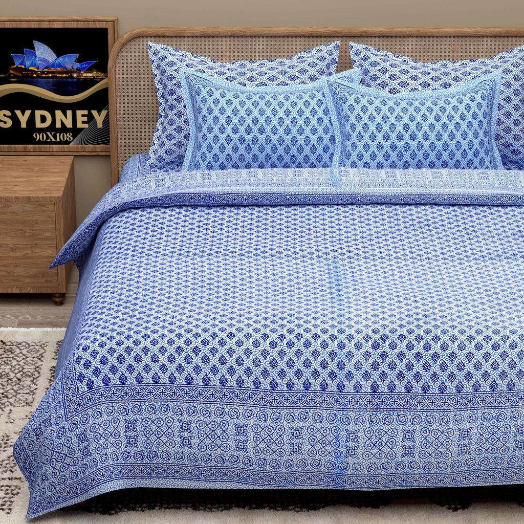 Pink Ethnic Motifs Cotton 200TC King Bedsheet With 2 Zipper Pillow Covers - King Size by House of Ree