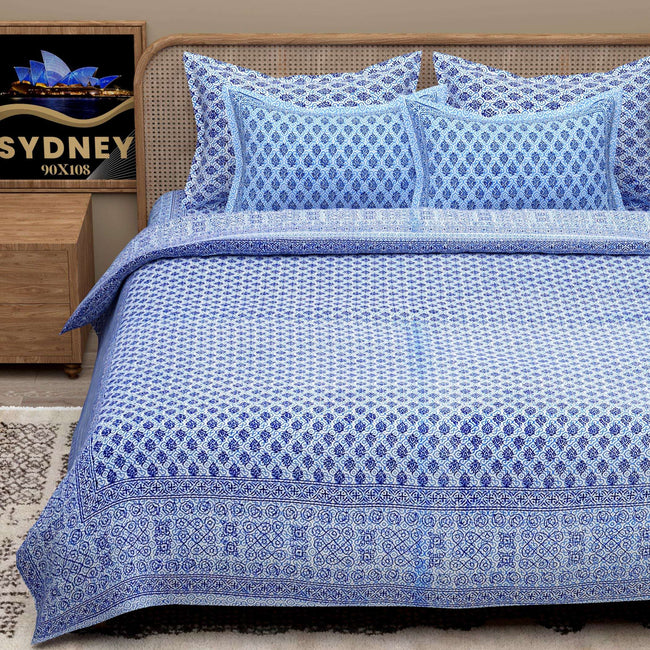 Pink Ethnic Motifs Cotton 200TC King Bedsheet With 2 Zipper Pillow Covers - King Size by House of Ree Main Image