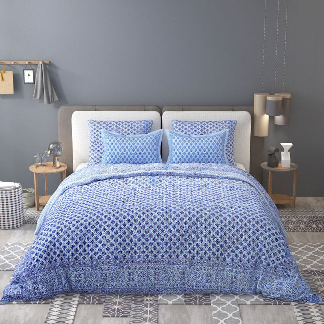 Pink Ethnic Motifs Cotton 200TC King Bedsheet With 2 Zipper Pillow Covers - King Size by House of Ree Hover Image