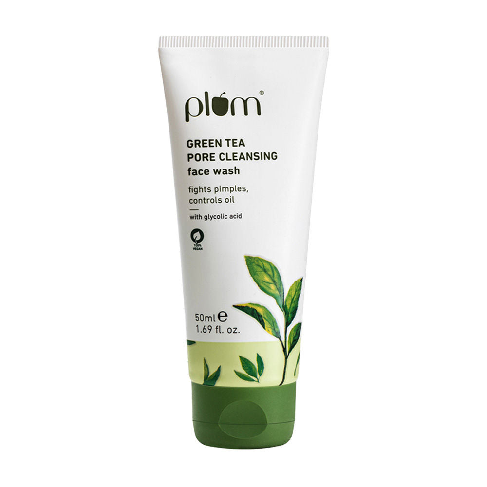 Plum Green Tea Pore Cleansing Face Wash With Glycolic Acid - Fights Acne & Oil For Clear Skin