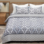 Purple Ethnic Motifs Cotton King Bedsheet With 2 Zipper Pillow Covers - Super King Size by House of Ree