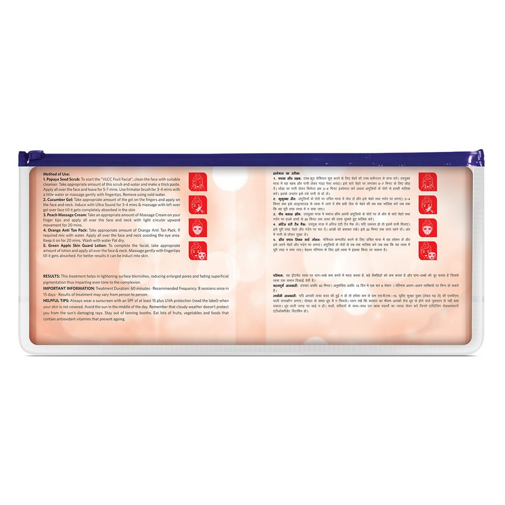 VLCC Salon Series Fruit Facial Kit - (6 Facials) For Lightens Dark Spots & Brightens Skin Tone