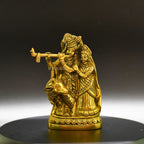Radha Krishna with Cow Brass Idol - Symbol of Divine Love