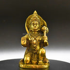 Sacred Guardian Antique Hanuman Blessing Brass Idol - A Divine Remembrance
