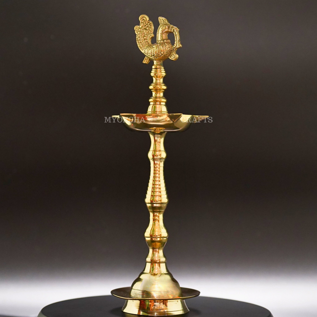 Brass Peacock Diya - Divine Illumination for Homes Main Image