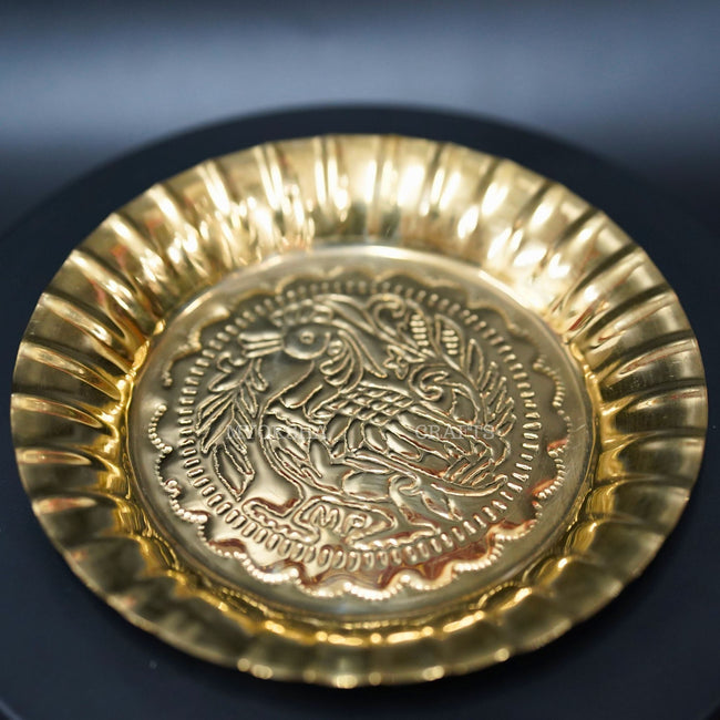 Brass Naxi Plate Aarthi: Embrace Sacred Rituals and Devotion Main Image