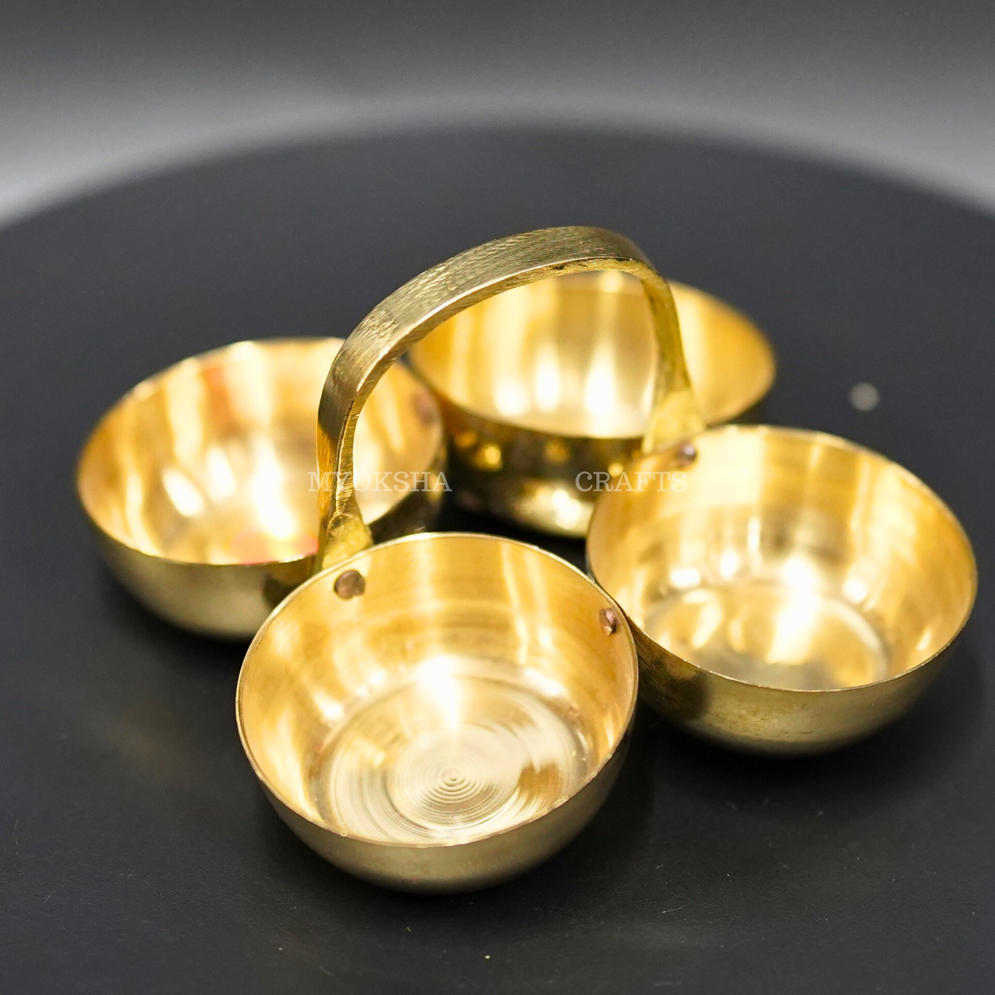 Brass Chowmukh Haldi Kumkum Holder: A Touch of Tradition for Homes