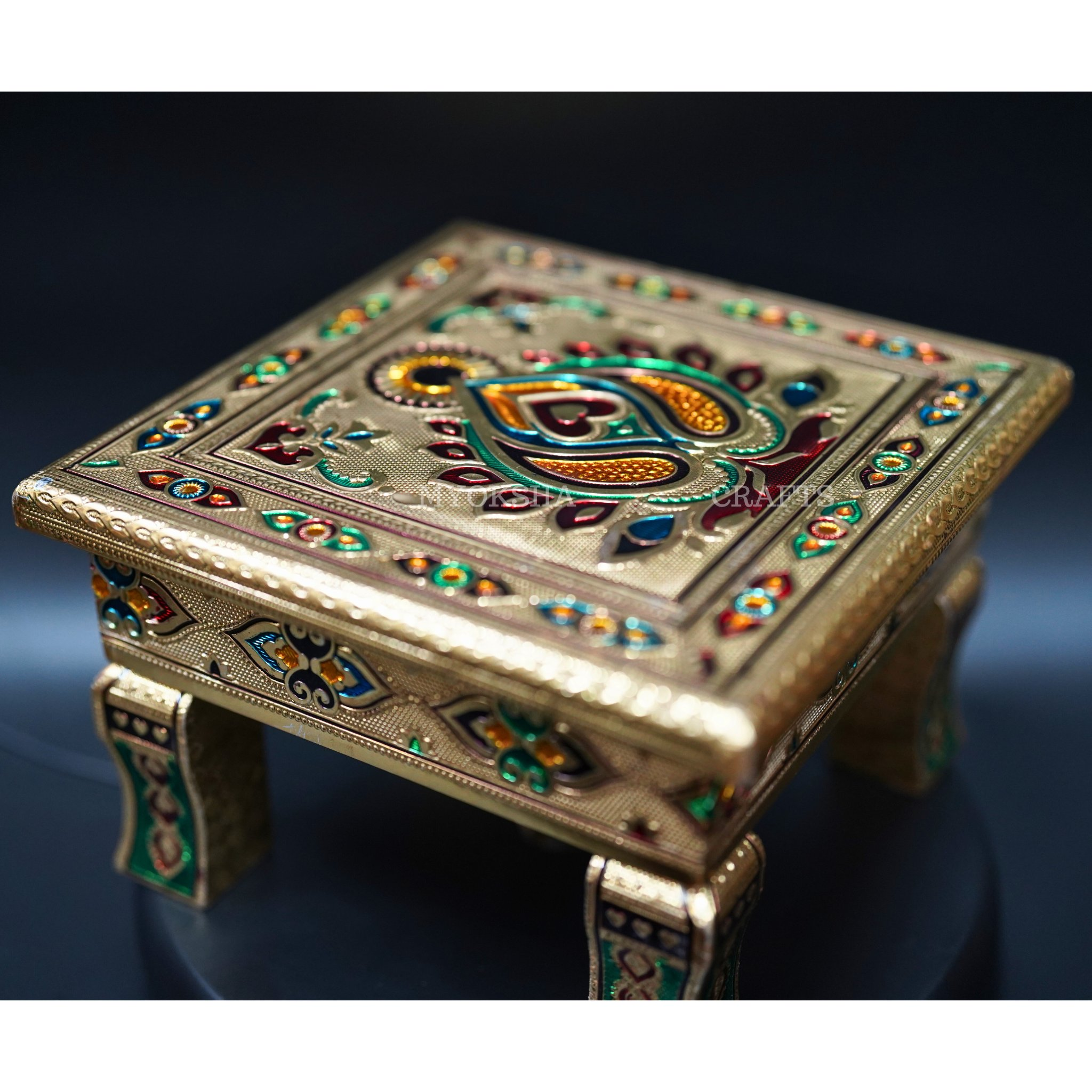 Wood Pooja Peeta: Traditional Pooja Platform for NRI Devotees