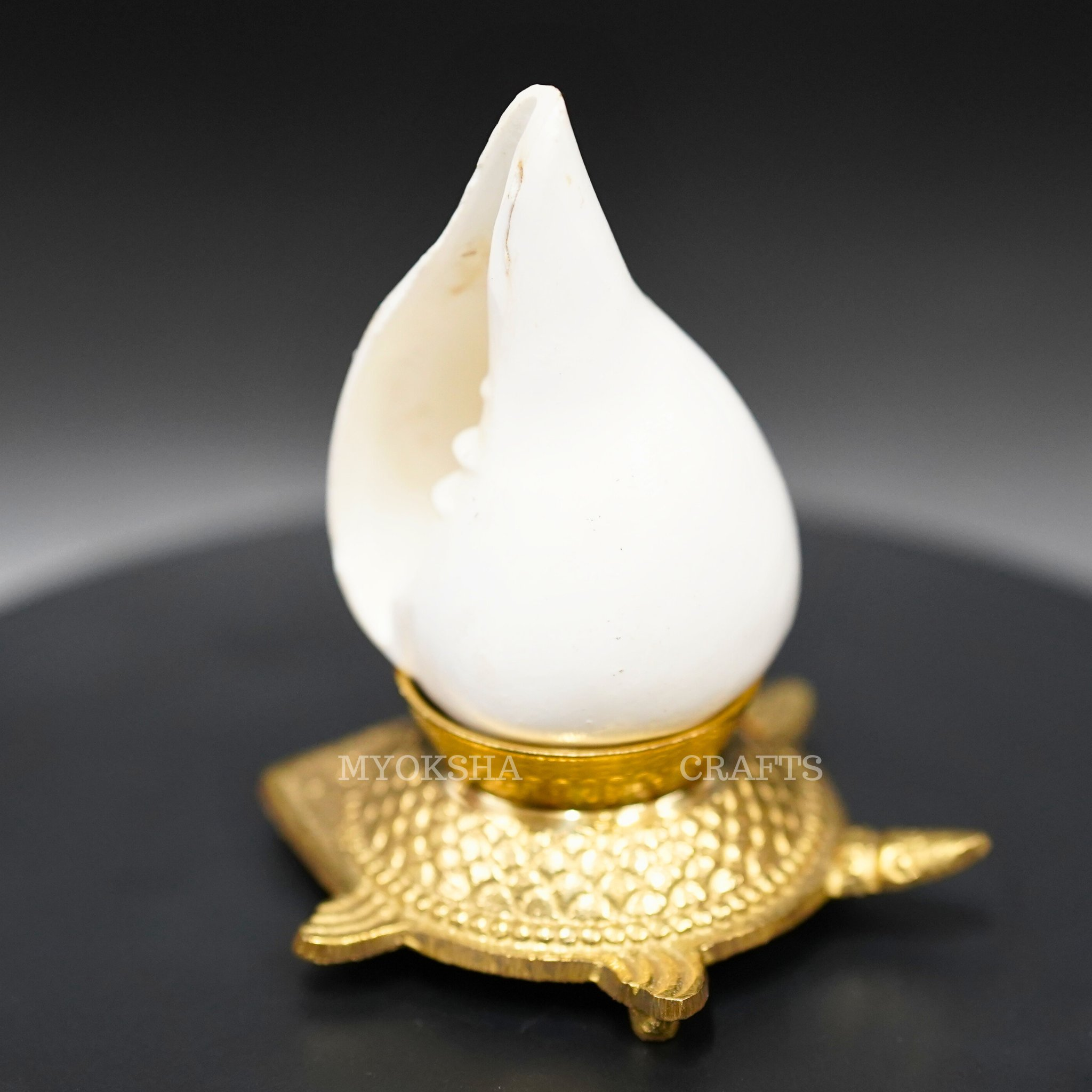 Shank with Brass Stand: Harmonize Your Pooja Rituals