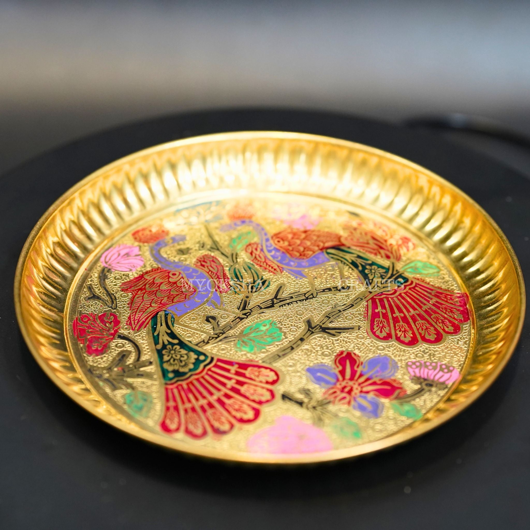 Brass Peacock Design Plate