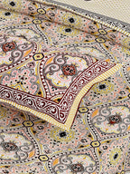 Red White Ethnic Motifs Cotton 200TC King Bedsheet With 2 Zipper Pillow Covers - King Size by House of Ree