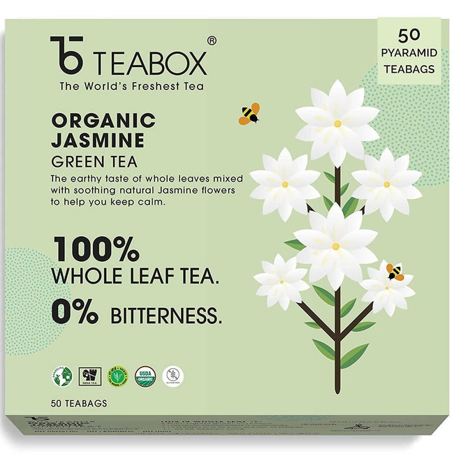 Teabox Organic Jasmine Green Tea Bags Main Image